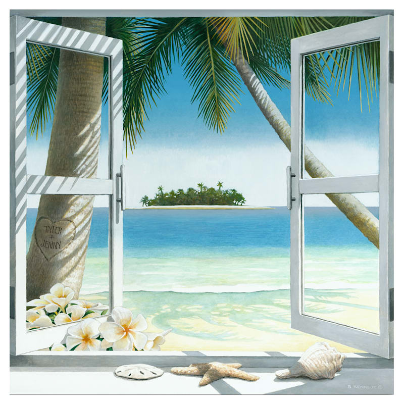 Our Island Getaway Personalized Block Mount Artwork