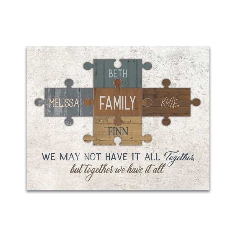 Scott Kennedy Personalized Family is the Piece That Holds Us Together Block Mount Wall Decor