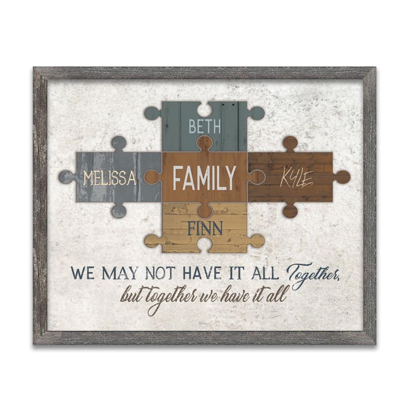 Scott Kennedy Personalized Family is the Piece That Holds Us Together Framed Canvas