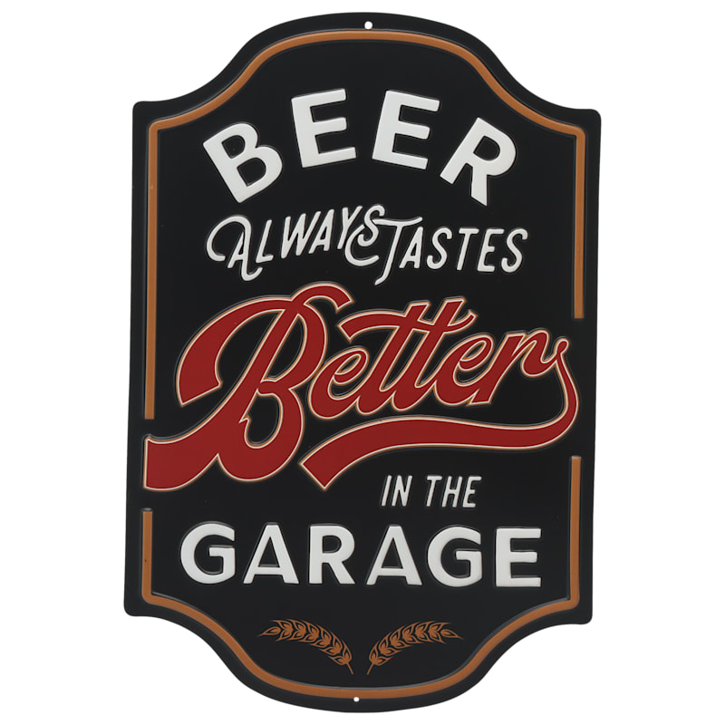 Open Road Brands Beer Tastes Better in the Garage Metal Sign
