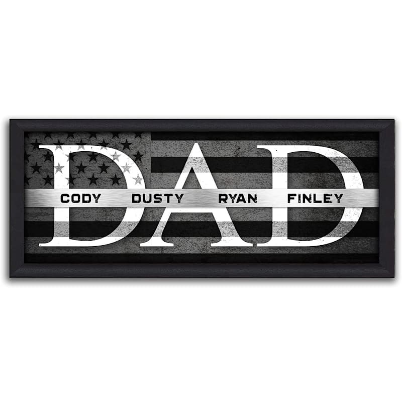 Scott Kennedy Personalized DAD Corrections Officer Thin Gray Line Framed Canvas Wall Decor