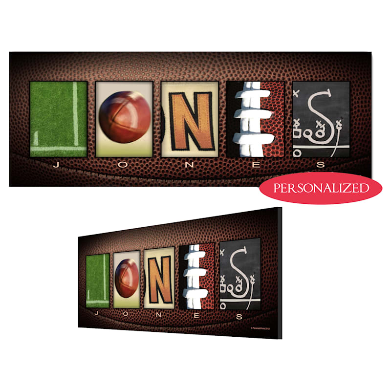 Football Letter Personalized Block Mount Artwork