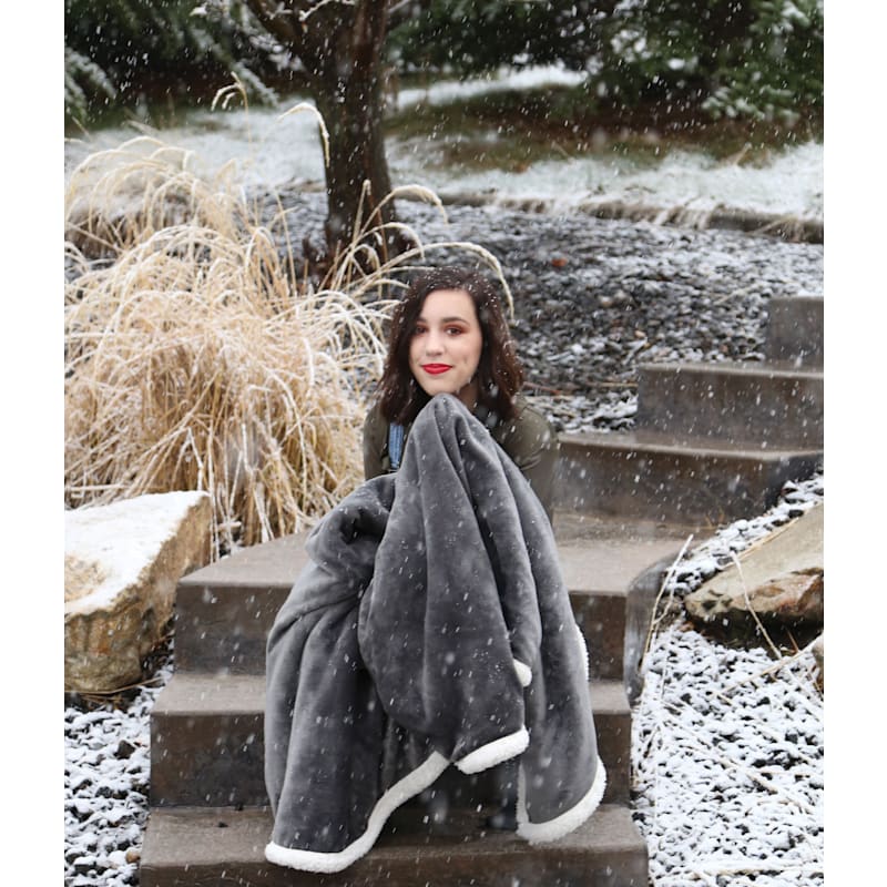 Carstens, Inc. Solid Plush Sherpa Throw Blanket
