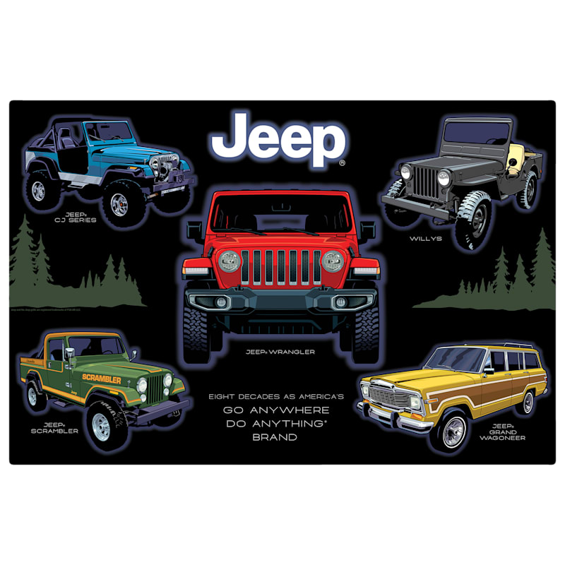 Open Road Brands Jeep Collage Novelty Tin Sign