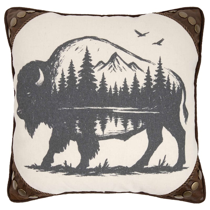 Carstens, Inc. Buffalo Mountain Throw Pillow