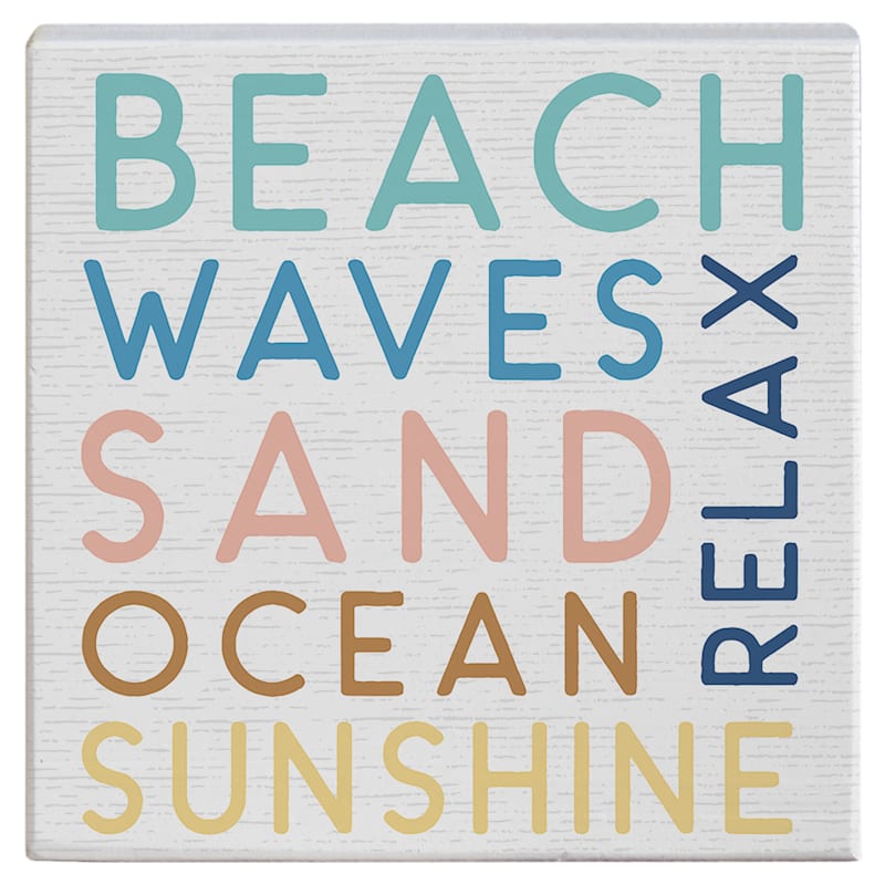 Sincere Surroundings Beach Waves Ocean Small Talk Square Display Sign