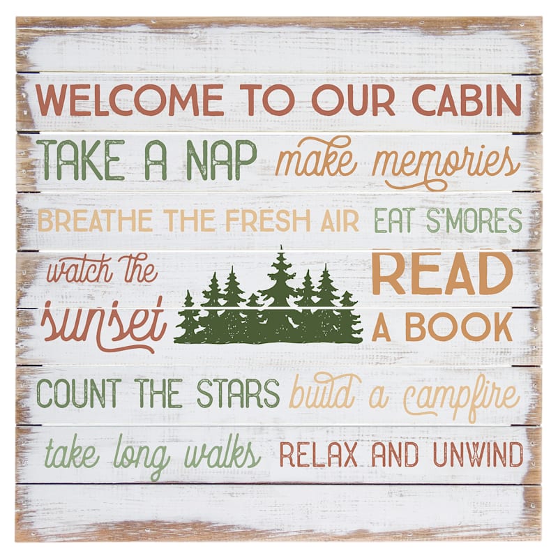 Sincere Surroundings Welcome Cabin Perfect Pallet Tabletop Display
