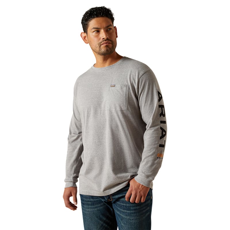Ariat Rebar Cotton Strong Standard Logo Pocket Long-Sleeve Shirt