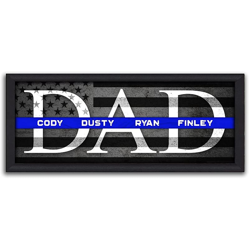 Scott Kennedy Personalized DAD Police Officer Framed Canvas Wall Decor