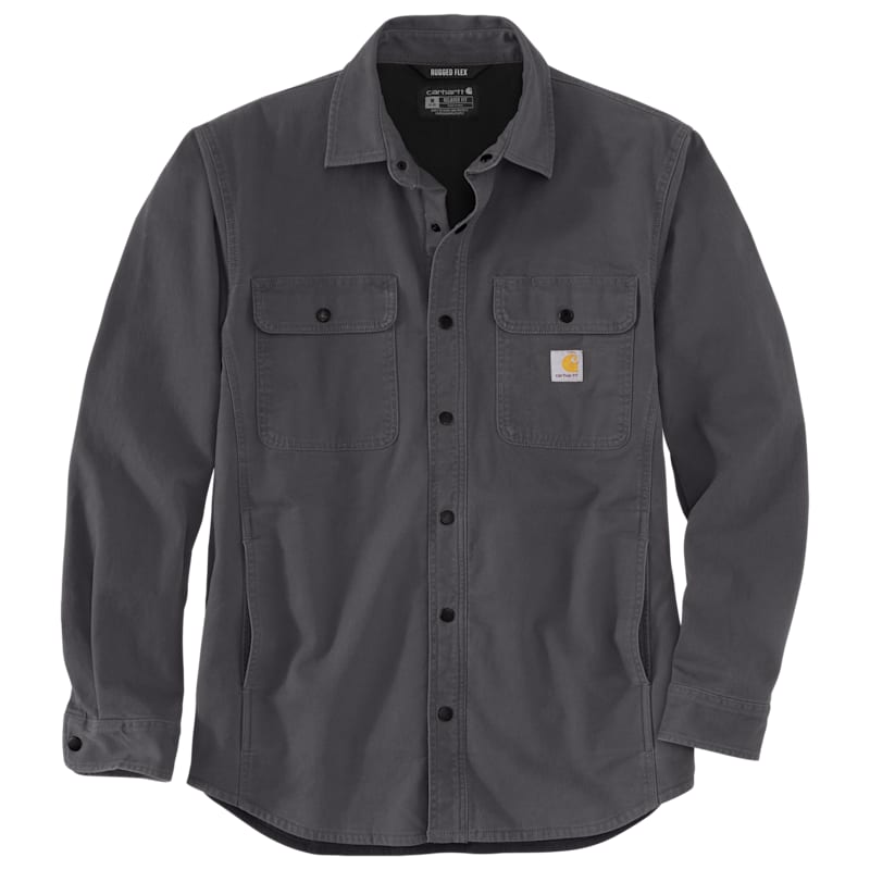 Carhartt Rugged Flex Relaxed-Fit Canvas Fleece-Lined Shirt Jacket for Men