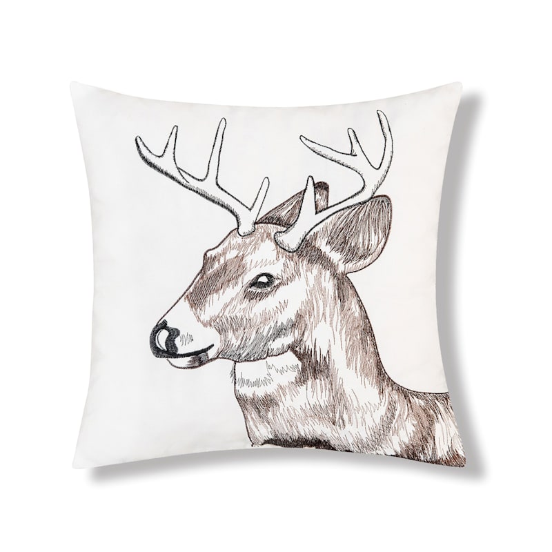 C&F Home Deer Portrait Indoor/Outdoor Embroidered Throw Pillow