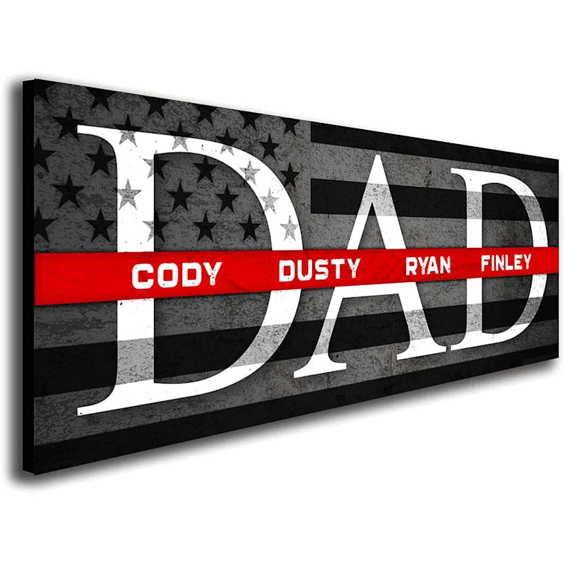Scott Kennedy Personalized DAD Firefighter Thin Red Line Block Mount Wall Decor