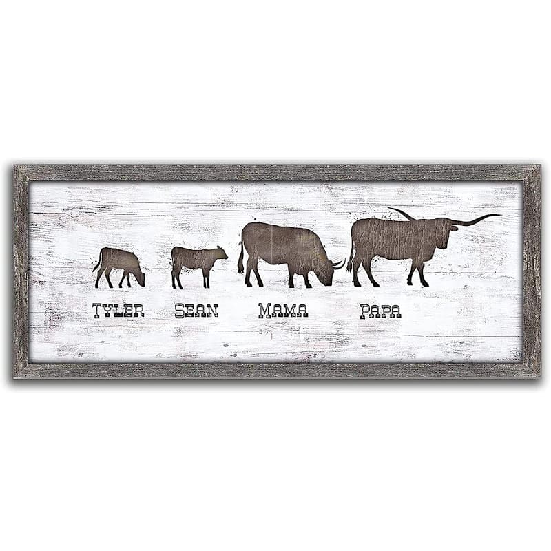 Scott Kennedy Personalized Longhorn Family Framed Canvas Wall Art