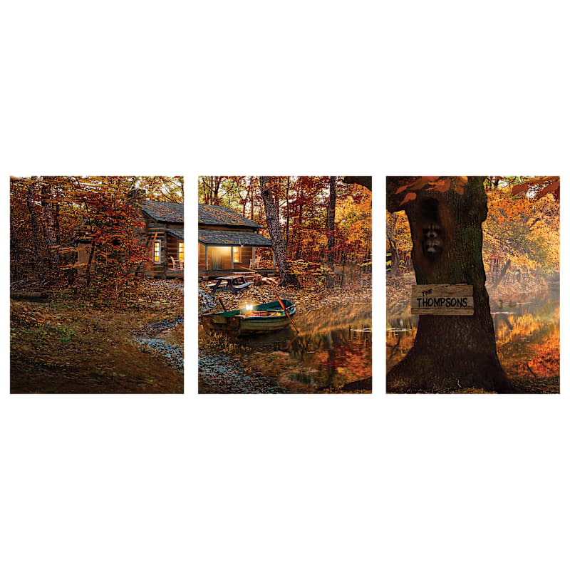 Lake House Triptych Personalized Wood Block Mount by Scott Kennedy