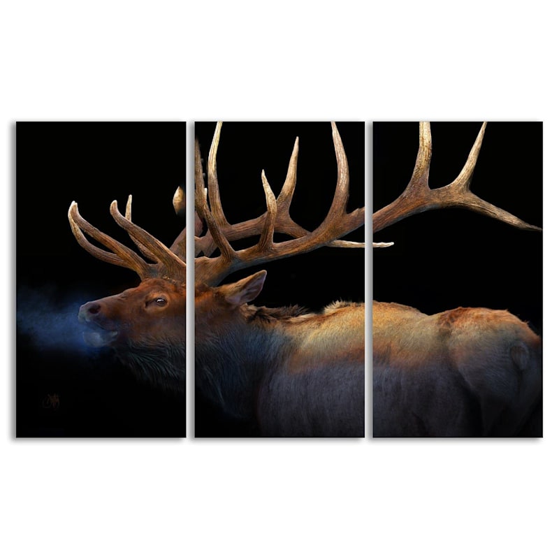 Scott Kennedy Winter Elk Triptych Gallery Wrapped Canvas Panels 3-Piece Set
