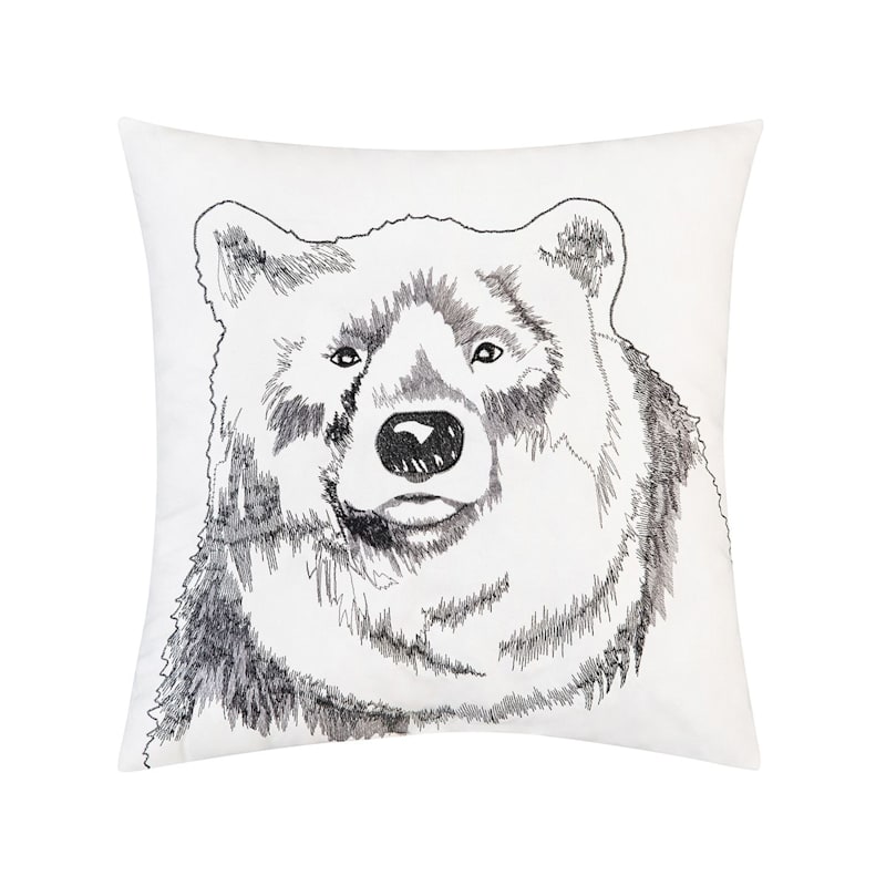 C&F Home Bear Portrait Indoor/Outdoor Embroidered Throw Pillow