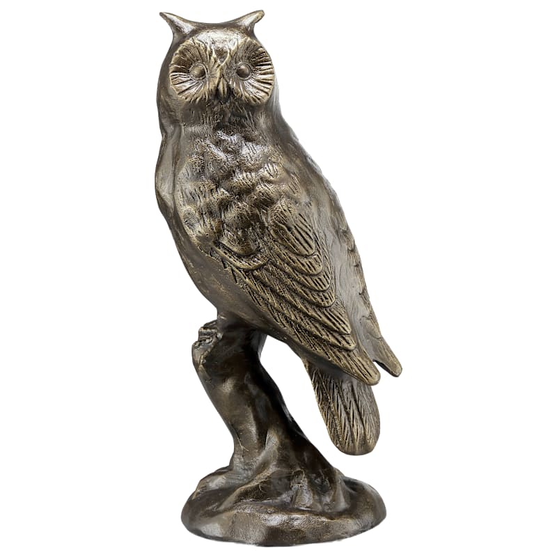 San Pacific International Thoughtful Owl On Branch Sculpture