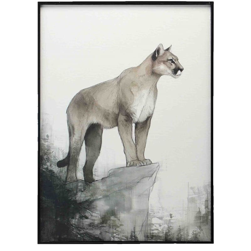 Open Road Brands Mountain Lion on Framed Canvas
