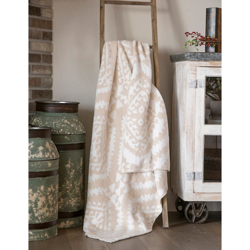 Carstens, Inc. Moroccan Tan Stretchy Reversible Throw Blanket
