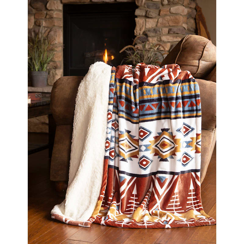 Carstens, Inc. Arrowhead Earth Plush Sherpa Throw