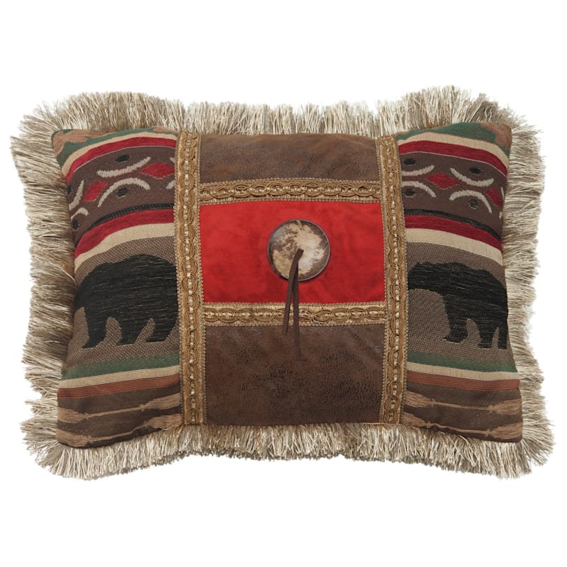 Backwoods Collection Woven Bear Throw Pillow