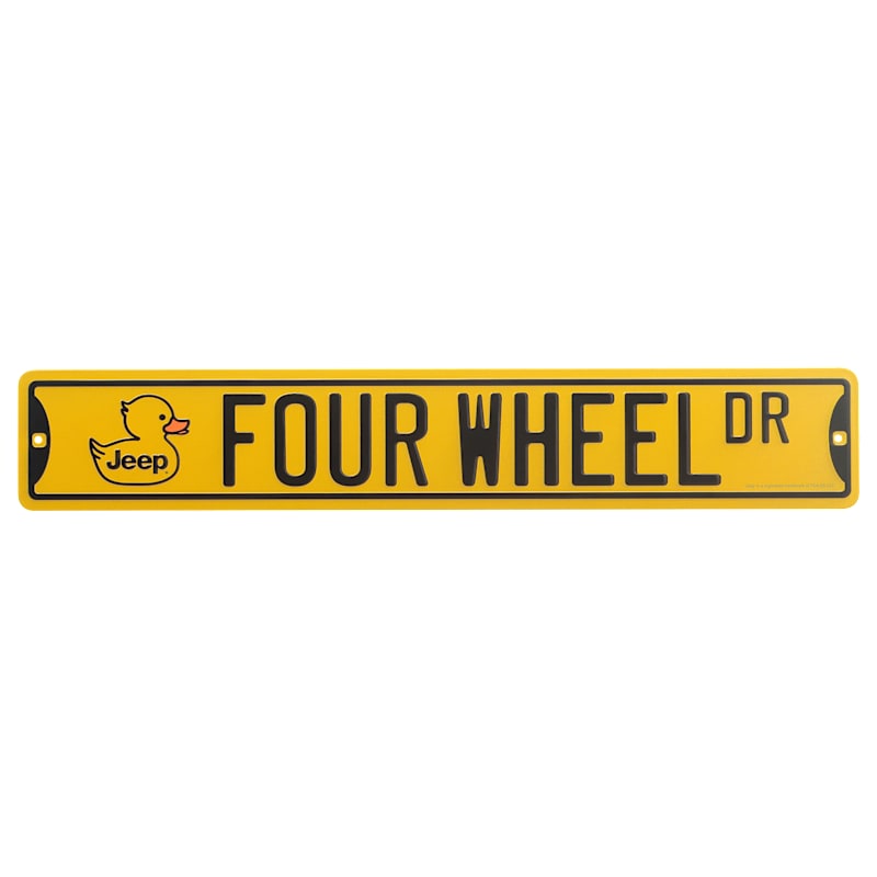 Open Road Brands Jeep Four-Wheel Drive Rubber Duck Metal Street Sign