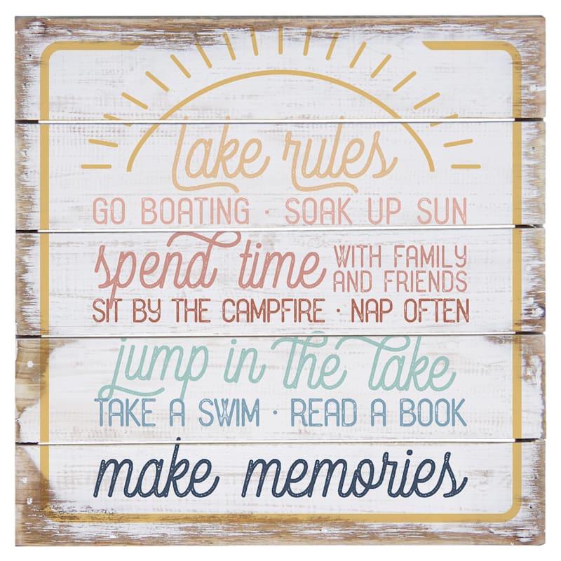 Sincere Surroundings Lake Rules Perfect Pallet Petite Sign
