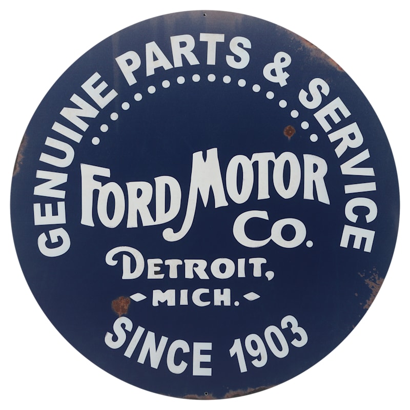Open Road Brands Ford Motor Co. Genuine Parts Round Metal Sign