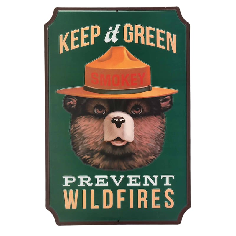 Open Road Brands Smokey Bear Keep It Green Metal Sign