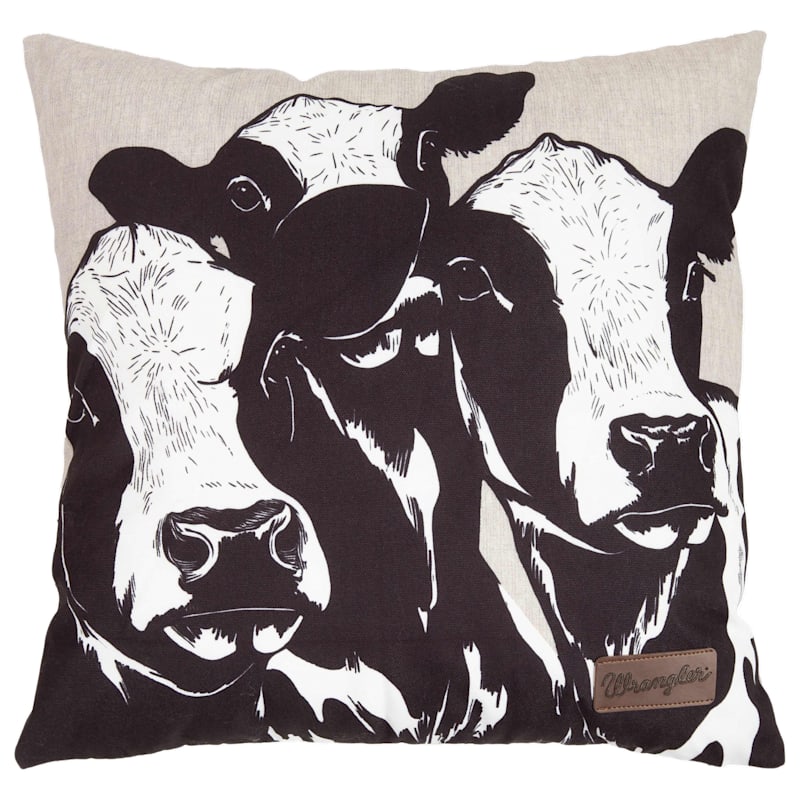 Carsten's, Inc. Wrangler 3 Cow Faces Outdoor Pillow