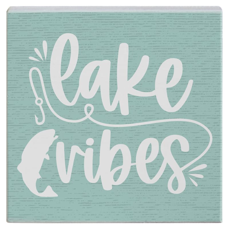 Sincere Surroundings Lake Vibes Fish Small Talk Square Display Sign