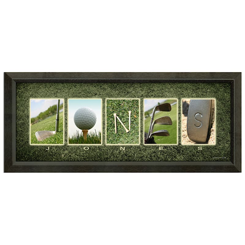 Golf Letter Personalized Framed Name Artwork