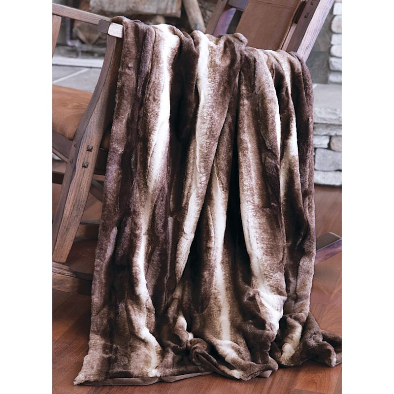 Carstens, Inc. Chinchilla Plush Throw Blanket