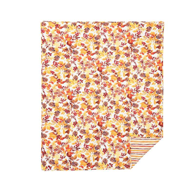 C&F Home Cordelia Quilted Fall Leaves Watercolor Throw Blanket