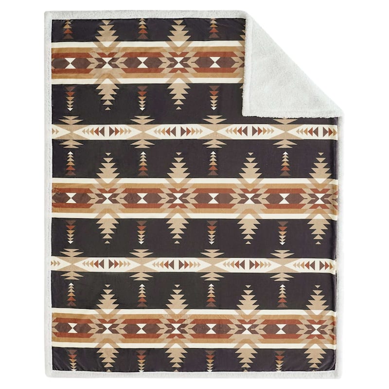 HiEnd Accents Yosemite Campfire Sherpa Throw