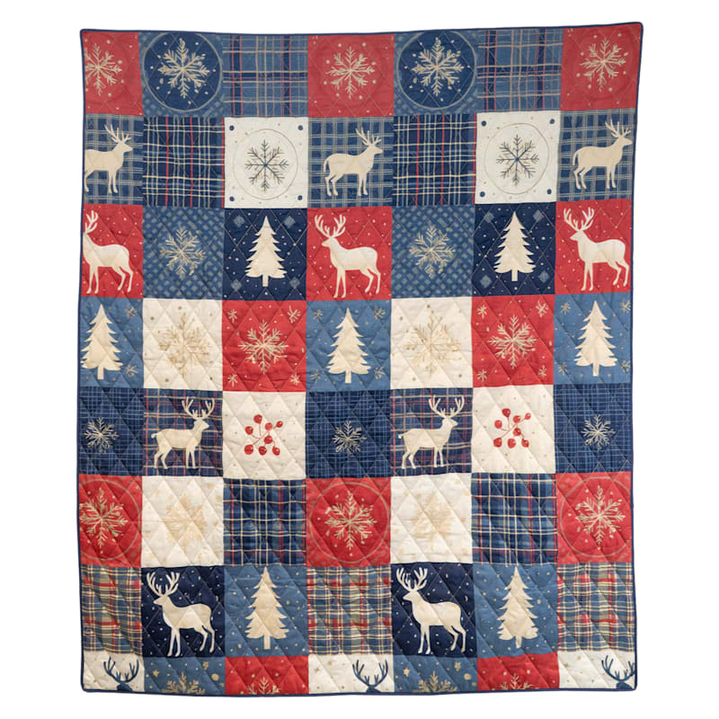 Donna Sharp Your Lifestyle Noel Patch Quilted Throw