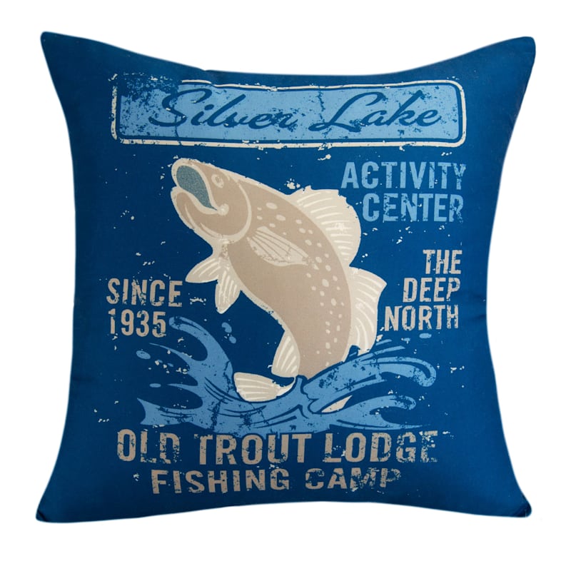 Donna Sharp Moose Retreat Trout Decorative Square Pillow