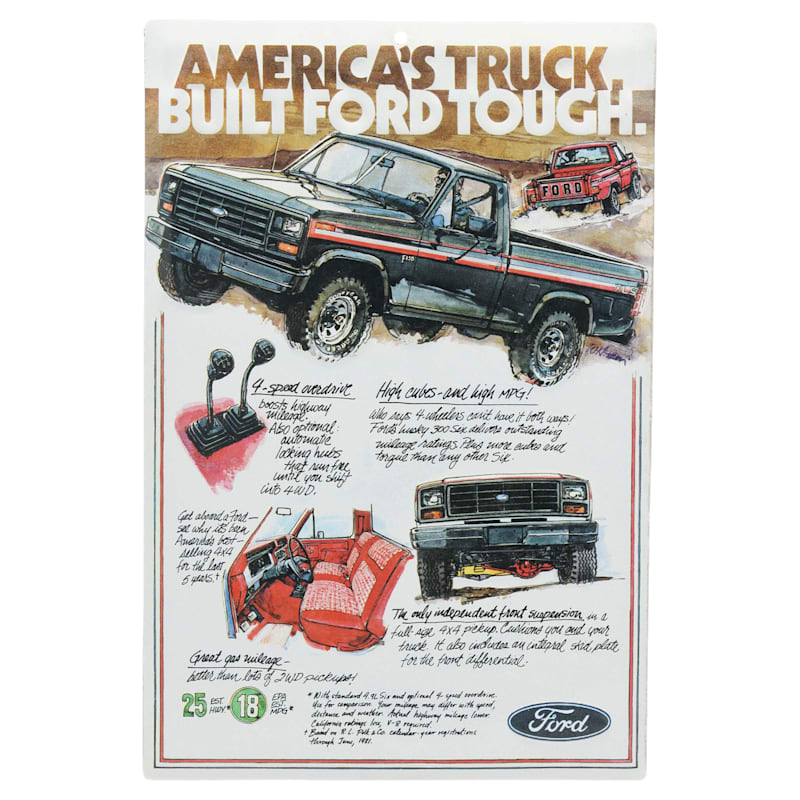 Open Road Brands Built Ford Tough Metal Sign