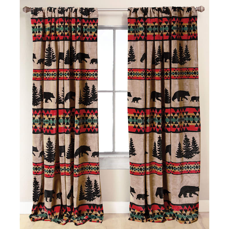 Carstens, Inc. Bear Trail with Black Sherpa Drapes and Valance