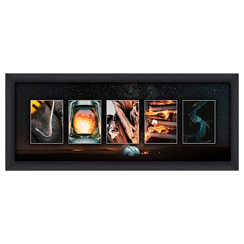 Camping Block Letter Personalized Framed Canvas Artwork by Scott Kennedy