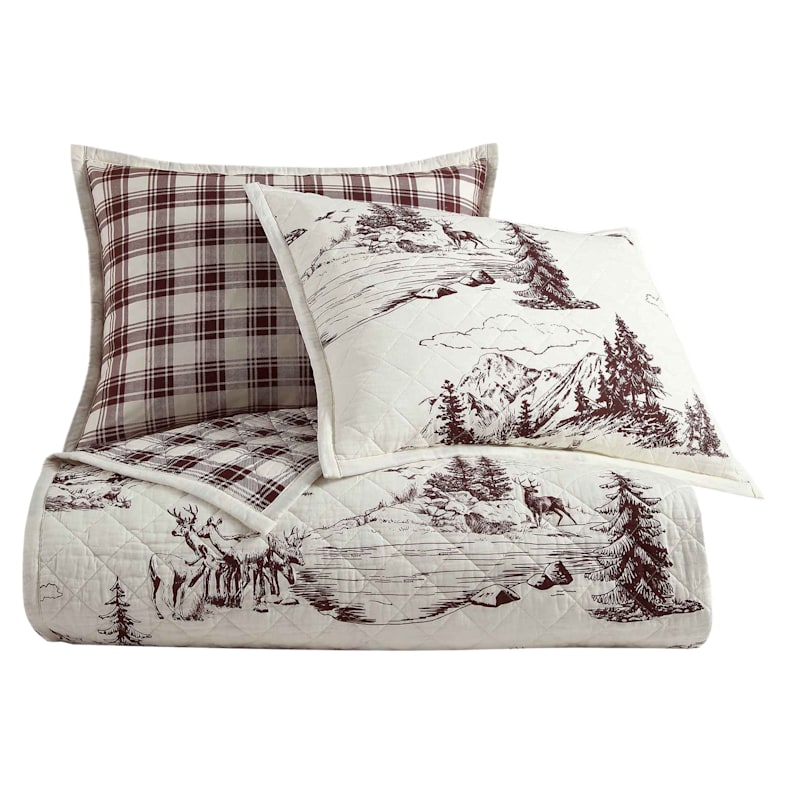 Paseo Road White Pine Reversible Quilt Set