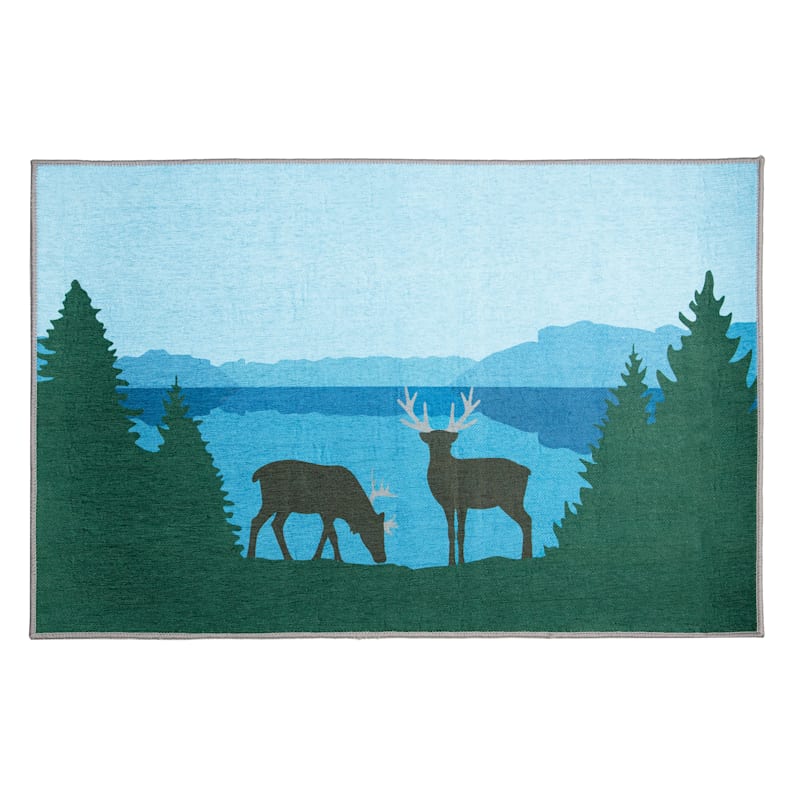 Carstens, Inc. Deer Scene Rug