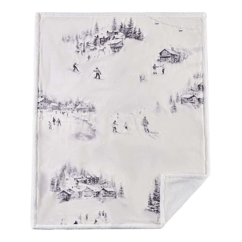 HiEnd Accents Ski Life Campfire Sherpa Throw