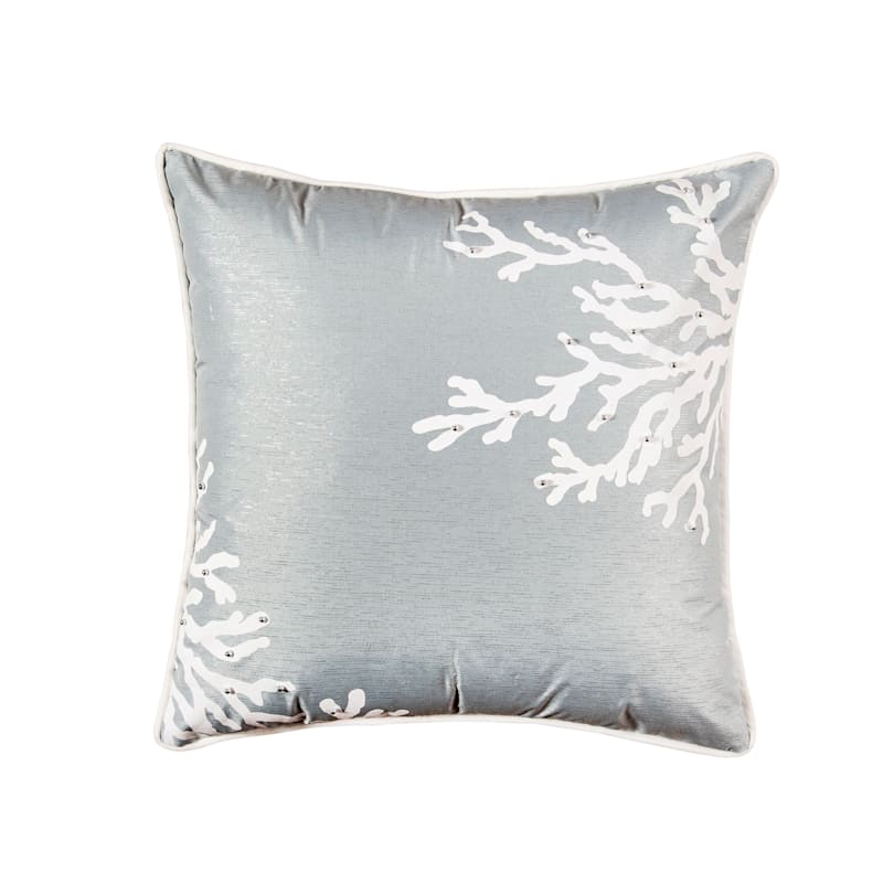 C&F Home Seafoam Blue Coral Square Throw Pillow