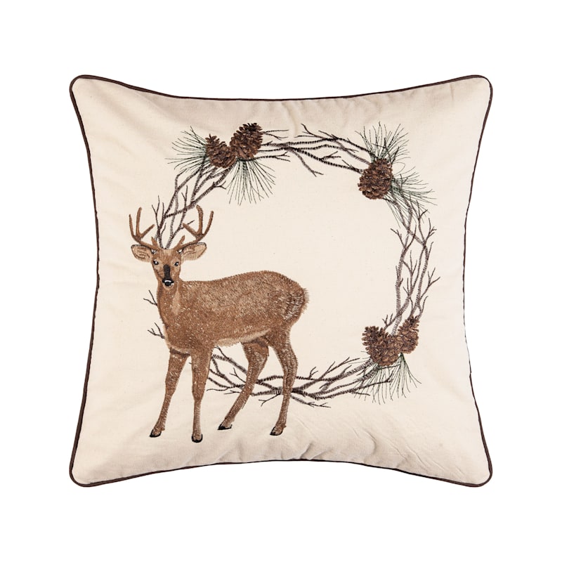 C&F Home Deer Wreath Decorative Pillow