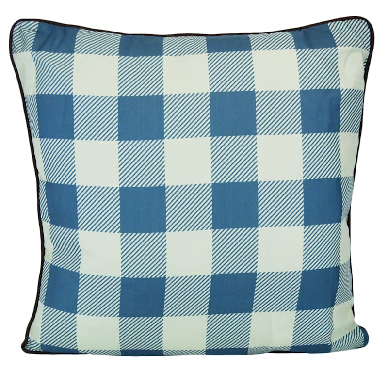 Donna Sharp Mountain Stream Blue and White Check Decorative Pillow