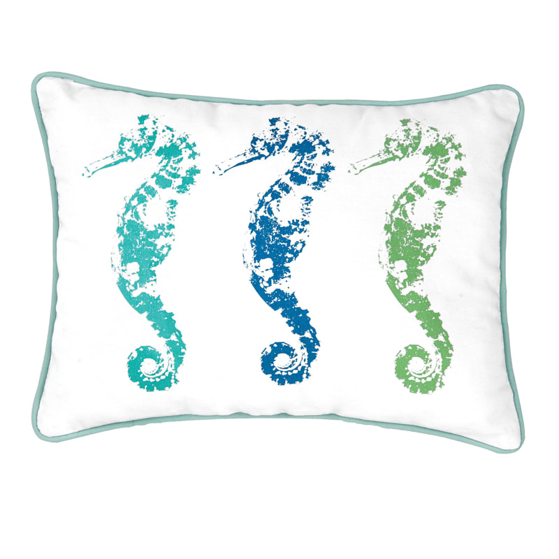 C&F Home Bluewater Bay Collection 3 Seahorses Printed Throw Pillow
