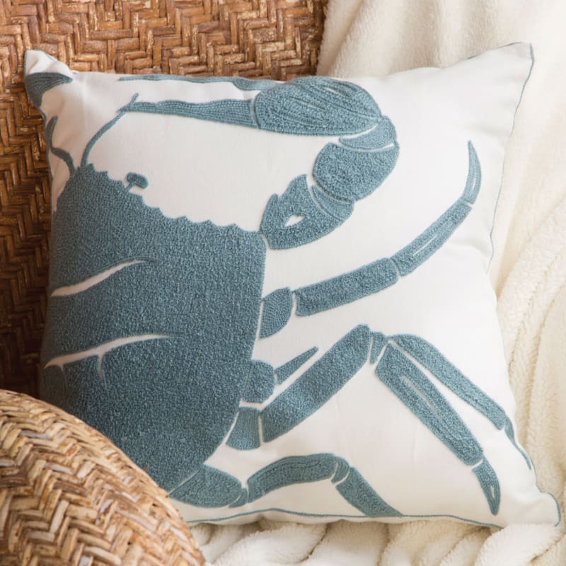 Carstens, Inc. Blue Crab Decorative Pillow