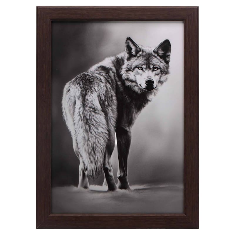 Open Road Brands Wolf Silent Strength Framed Wall Art