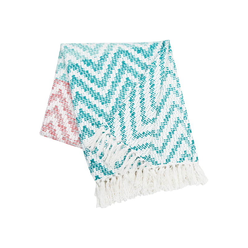C&F Home Chevron Coral and Green Throw Blanket